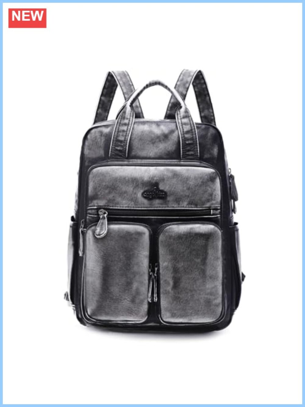 Soft Vegan Leather Backpack Purse Women Multi Pocket Travel Daypack Anti-Theft